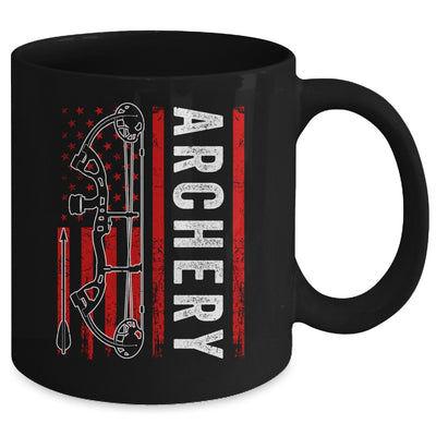 American Flag Archery For Men Bowhunting Bow Deer Hunting Mug | teecentury