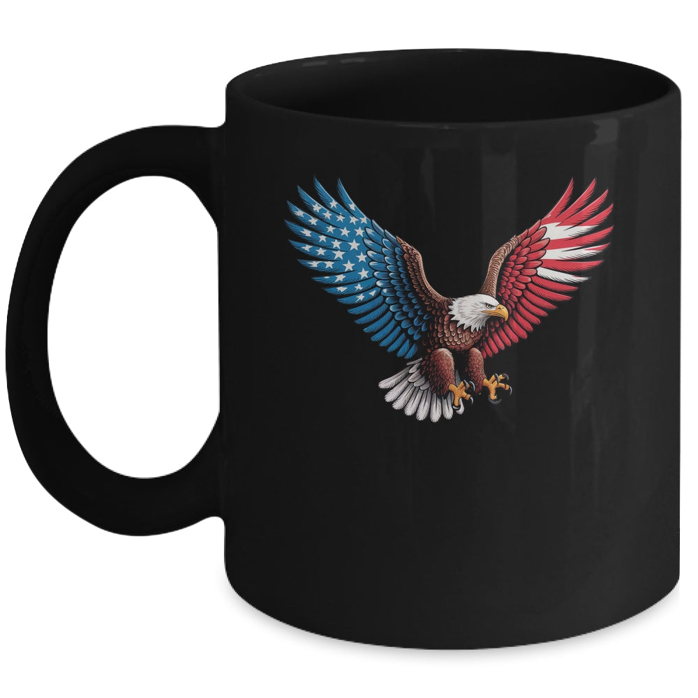 American Flag Bald Eagle Patriotic Eagle 4th Of July USA Mug | teecentury