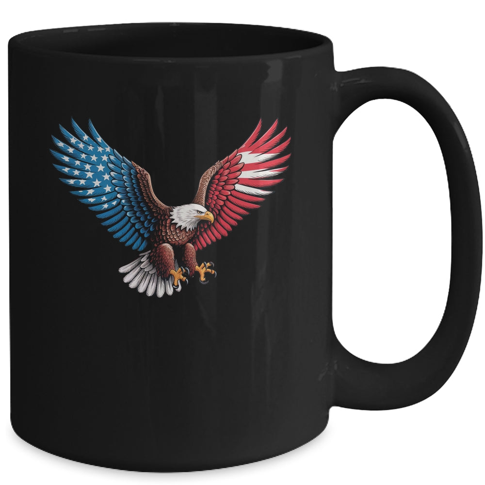 American Flag Bald Eagle Patriotic Eagle 4th Of July USA Mug | teecentury