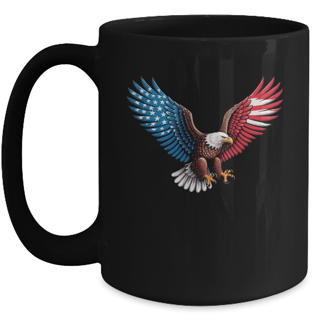American Flag Bald Eagle Patriotic Eagle 4th Of July USA Mug | teecentury