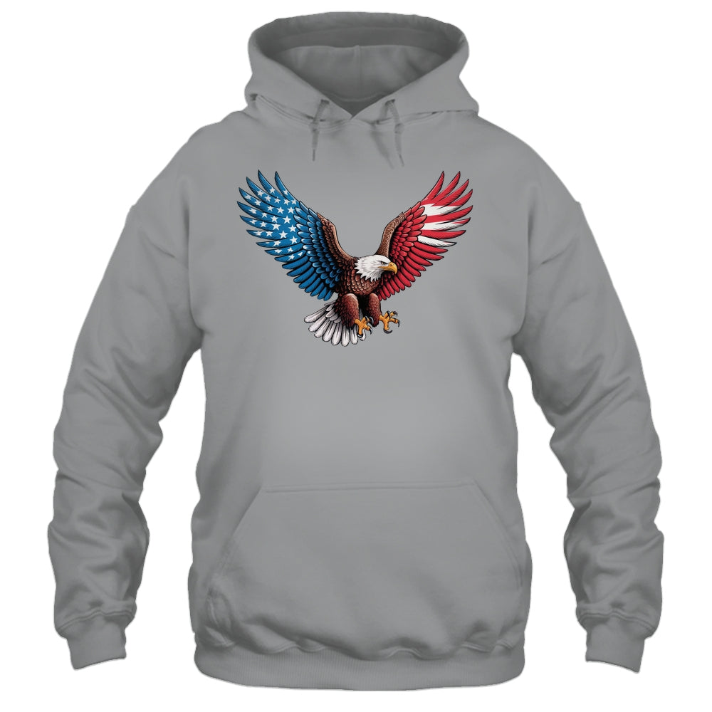 American Flag Bald Eagle Patriotic Eagle 4th Of July USA Shirt & Hoodie | teecentury