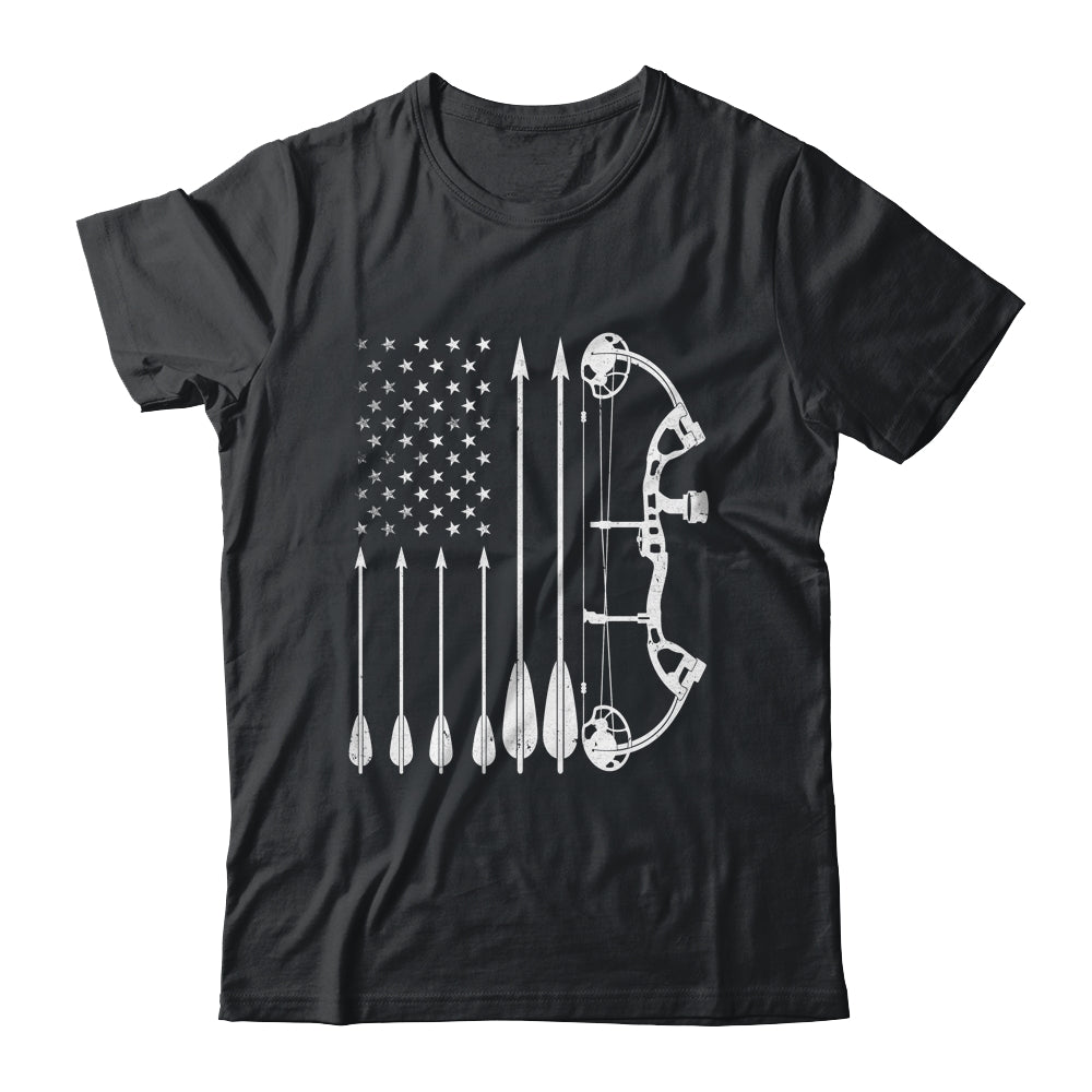 American Flag Bowhunting Bow Archery For Deer Hunter Hunting Shirt & Hoodie | teecentury