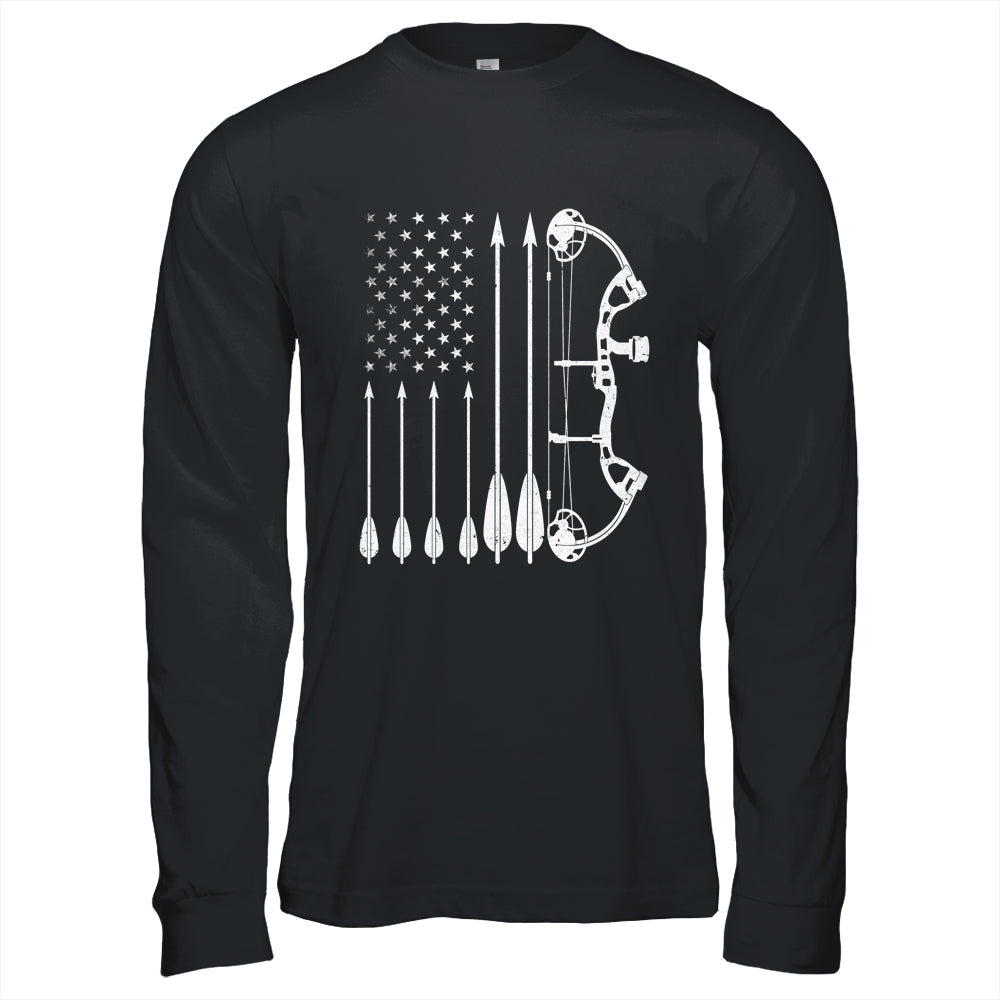 American Flag Bowhunting Bow Archery For Deer Hunter Hunting Shirt & Hoodie | teecentury