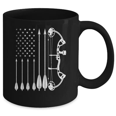 American Flag Bowhunting Bow Archery For Deer Hunter Hunting Mug | teecentury