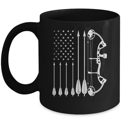 American Flag Bowhunting Bow Archery For Deer Hunter Hunting Mug | teecentury