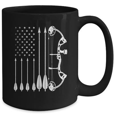 American Flag Bowhunting Bow Archery For Deer Hunter Hunting Mug | teecentury