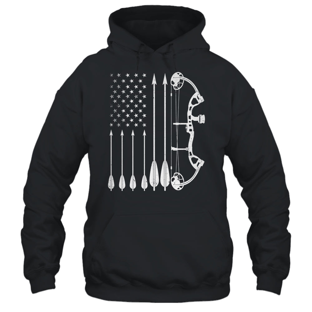 American Flag Bowhunting Bow Archery For Deer Hunter Hunting Shirt & Hoodie | teecentury