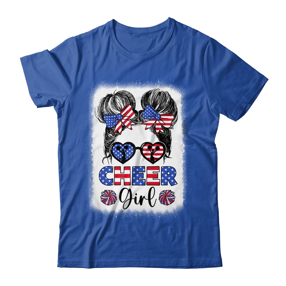 American Flag Cheer Girl 4th July USA Patriotic Cheerleader Shirt & Tank Top | teecentury