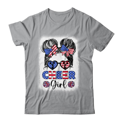 American Flag Cheer Girl 4th July USA Patriotic Cheerleader Shirt & Tank Top | teecentury