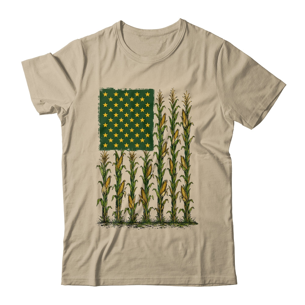 American Flag Corn Field Farmer Patriotic Men Women Workers Shirt & Hoodie | teecentury