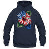American Flag Hibiscus Flower Patriotic Floral 4th Of July Shirt & Tank Top | teecentury