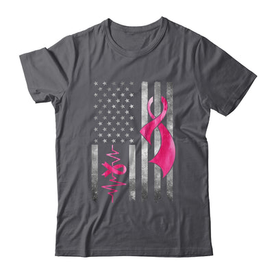 American Flag Pink Ribbon Breast Cancer Awareness Women Men Shirt & Hoodie | teecentury