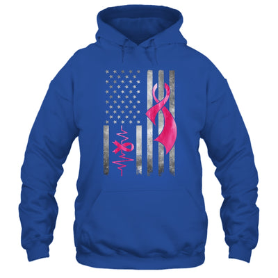American Flag Pink Ribbon Breast Cancer Awareness Women Men Shirt & Hoodie | teecentury
