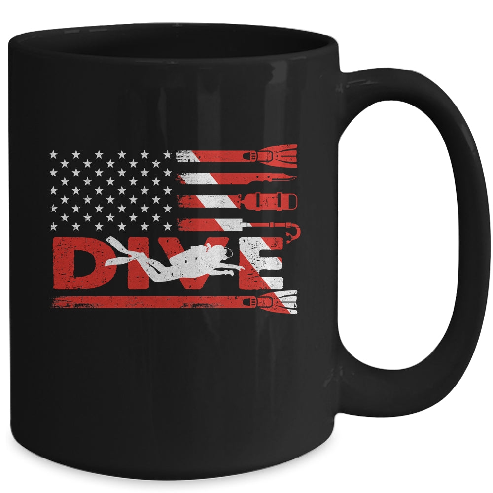 American Flag Scuba Diving For Men Women Scuba Diving Mug | teecentury