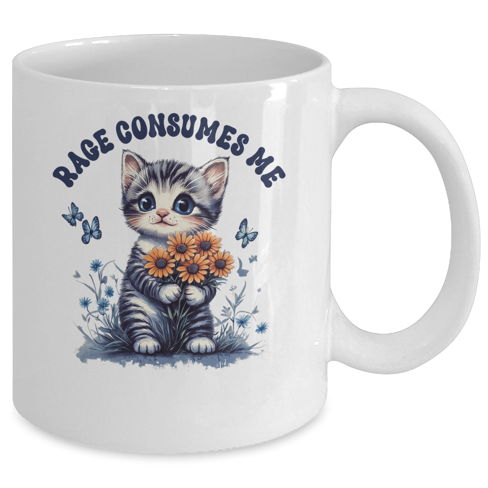 Anger Angry Emotion Funny Rage Consumes Me Cat Kitten Flower Mug | teecentury