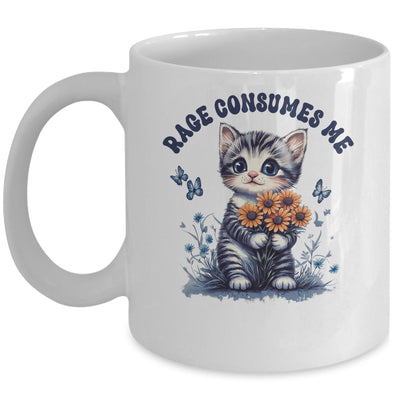 Anger Angry Emotion Funny Rage Consumes Me Cat Kitten Flower Mug | teecentury