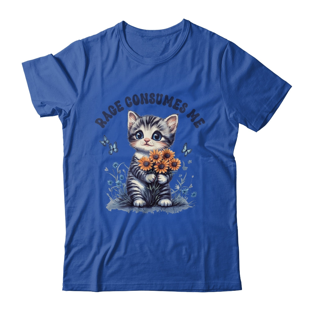 Anger Angry Emotion Funny Rage Consumes Me Cat Kitten Flower Shirt & Tank Top | teecentury