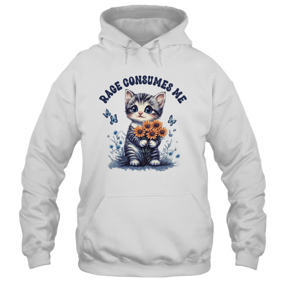 Anger Angry Emotion Funny Rage Consumes Me Cat Kitten Flower Shirt & Tank Top | teecentury