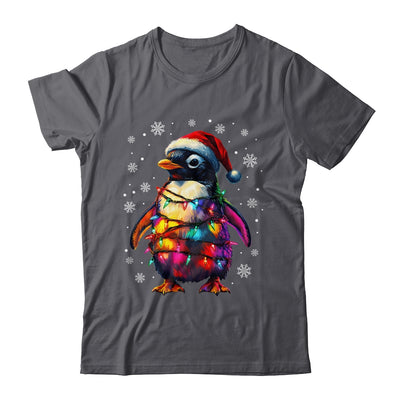 Animal Design Penguin Christmas Light Penguin Satan Hat Shirt & Sweatshirt | teecentury
