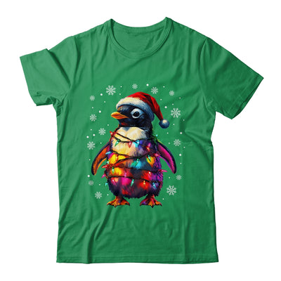 Animal Design Penguin Christmas Light Penguin Satan Hat Shirt & Sweatshirt | teecentury