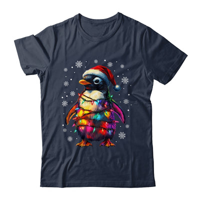Animal Design Penguin Christmas Light Penguin Satan Hat Shirt & Sweatshirt | teecentury