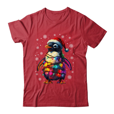 Animal Design Penguin Christmas Light Penguin Satan Hat Shirt & Sweatshirt | teecentury