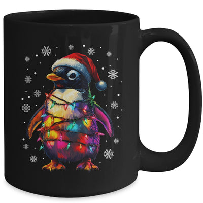 Animal Design Penguin Christmas Light Penguin Satan Hat Mug | teecentury