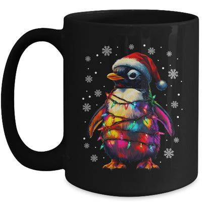 Animal Design Penguin Christmas Light Penguin Satan Hat Mug | teecentury
