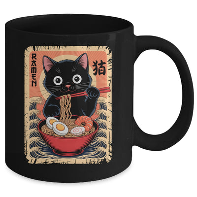 Anime Cat Ramen Japanese Funny Graphic Kawaii Cat Anime Mug | teecentury