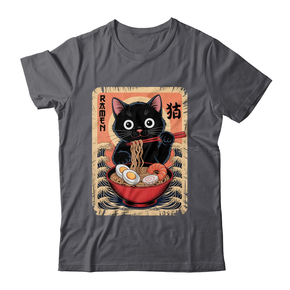 Anime Cat Ramen Japanese Funny Graphic Kawaii Cat Anime Shirt & Tank Top | teecentury