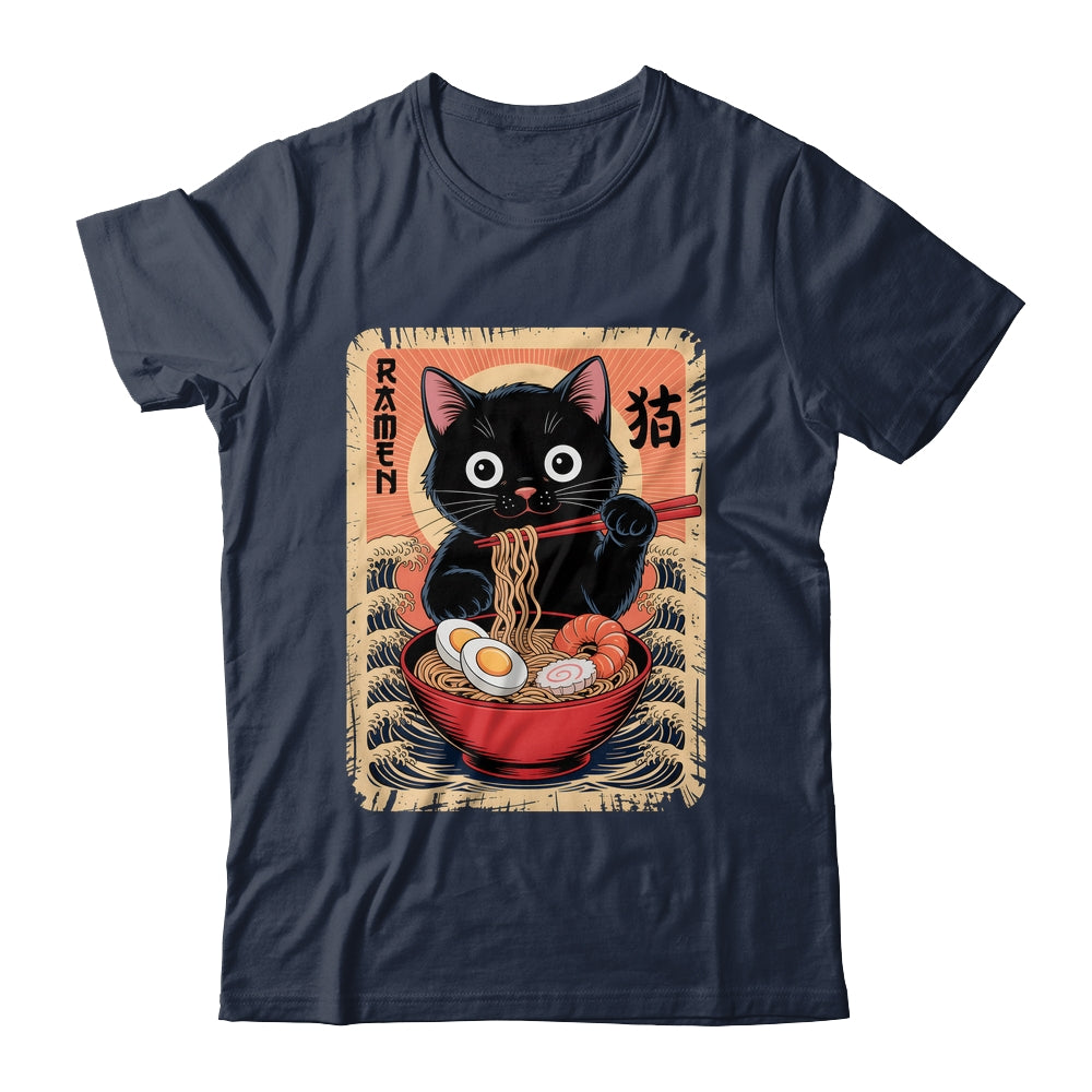 Anime Cat Ramen Japanese Funny Graphic Kawaii Cat Anime Shirt & Tank Top | teecentury