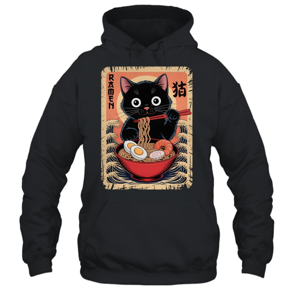 Anime Cat Ramen Japanese Funny Graphic Kawaii Cat Anime Shirt & Tank Top | teecentury