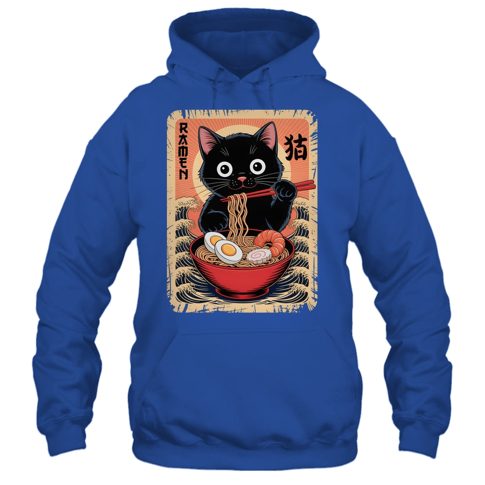 Anime Cat Ramen Japanese Funny Graphic Kawaii Cat Anime Shirt & Tank Top | teecentury