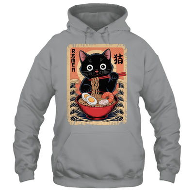 Anime Cat Ramen Japanese Funny Graphic Kawaii Cat Anime Shirt & Tank Top | teecentury
