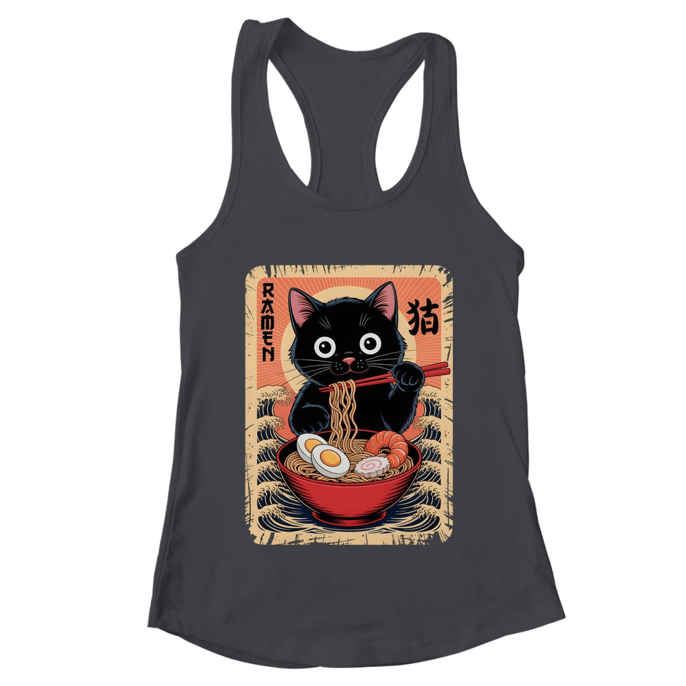 Anime Cat Ramen Japanese Funny Graphic Kawaii Cat Anime Shirt & Tank Top | teecentury