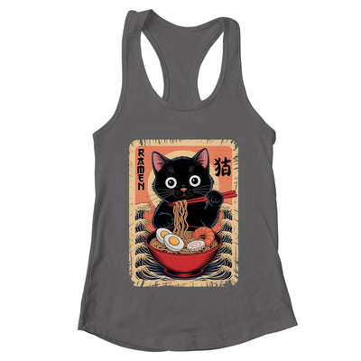 Anime Cat Ramen Japanese Funny Graphic Kawaii Cat Anime Shirt & Tank Top | teecentury