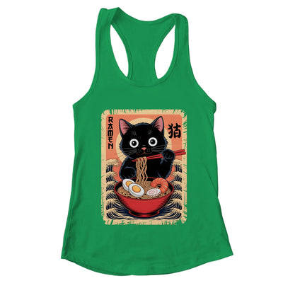 Anime Cat Ramen Japanese Funny Graphic Kawaii Cat Anime Shirt & Tank Top | teecentury