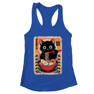 Anime Cat Ramen Japanese Funny Graphic Kawaii Cat Anime Shirt & Tank Top | teecentury