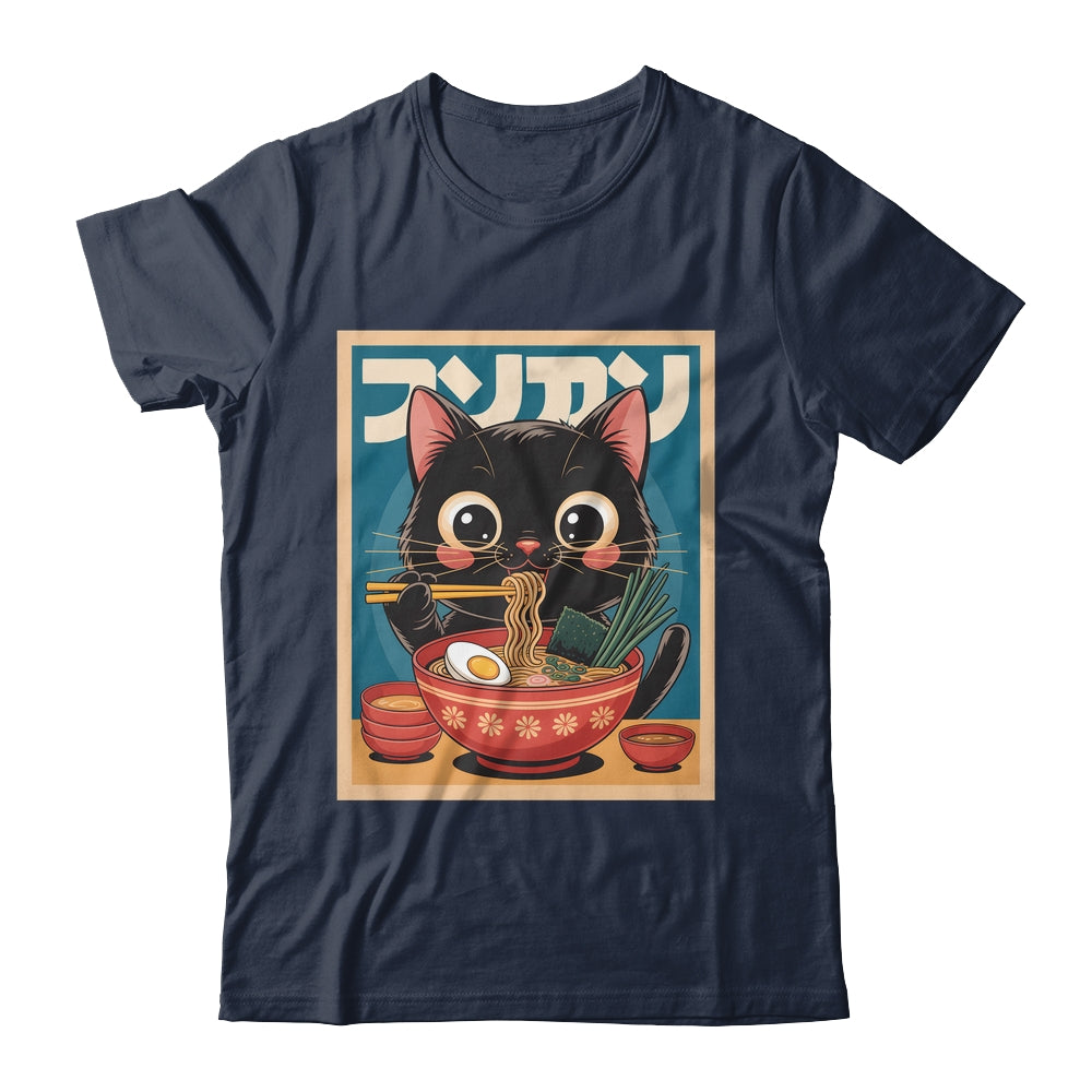 Anime Cat Ramen Japanese Funny Japanese Kawaii Cat Graphic Shirt & Tank Top | teecentury