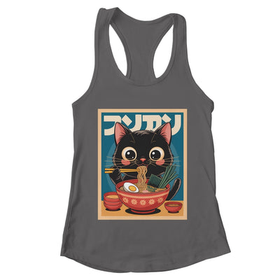 Anime Cat Ramen Japanese Funny Japanese Kawaii Cat Graphic Shirt & Tank Top | teecentury