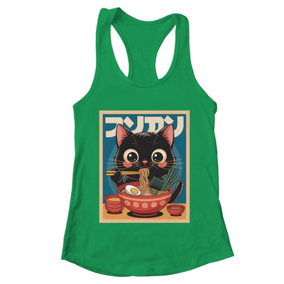 Anime Cat Ramen Japanese Funny Japanese Kawaii Cat Graphic Shirt & Tank Top | teecentury