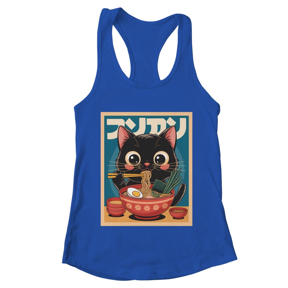 Anime Cat Ramen Japanese Funny Japanese Kawaii Cat Graphic Shirt & Tank Top | teecentury