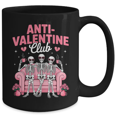 Anti Valentine Club Skeleton Funny Friends Single Girls Mug | teecentury