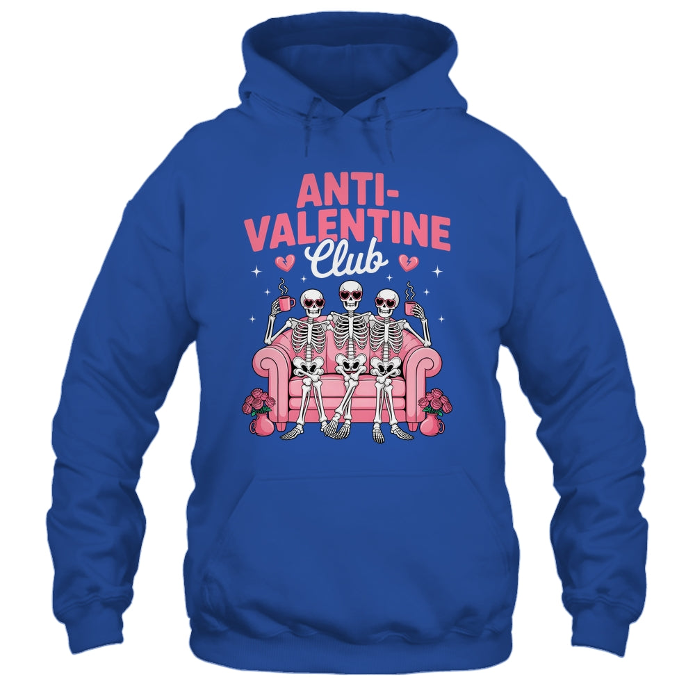 Anti Valentine Club Skeleton Funny Friends Single Girls Shirt & Tank Top | teecentury