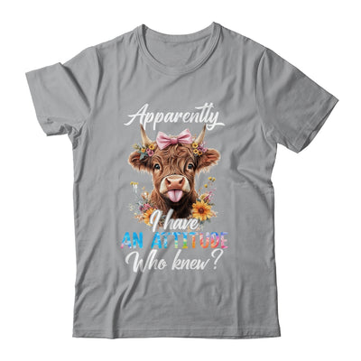 Apparently I Have An Attitude Who Knew Sarcasm Highland Cow Shirt & Tank Top | teecentury