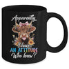 Apparently I Have An Attitude Who Knew Sarcasm Highland Cow Mug | teecentury