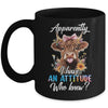 Apparently I Have An Attitude Who Knew Sarcasm Highland Cow Mug | teecentury
