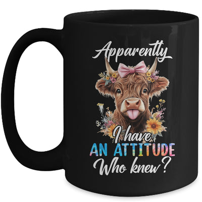 Apparently I Have An Attitude Who Knew Sarcasm Highland Cow Mug | teecentury