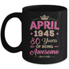 April 1945 80 Years Of Being Awesome Retro 80th Birthday Mug | teecentury