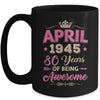 April 1945 80 Years Of Being Awesome Retro 80th Birthday Mug | teecentury